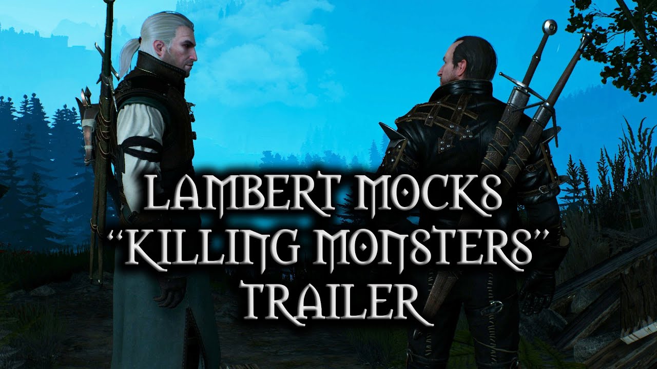 robkotlinski's tweet card. The Witcher 3: Wild Hunt - Lambert mocks “Killing Monsters” Trailer