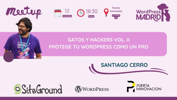MadridWordPress's tweet card. En esta charla analizaremos, desde el punto de vista de un atacante, cómo poder vulnerar un WordPress y veremos técnicas avanzadas para evitar que estos posibles ataques pu