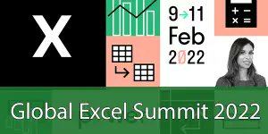 ExcelUnplugged's tweet card. Markthe Global Excel Summit in your calendar for February 2022. Hope to see you there when I will be delivering a New Data Types MasterClass.