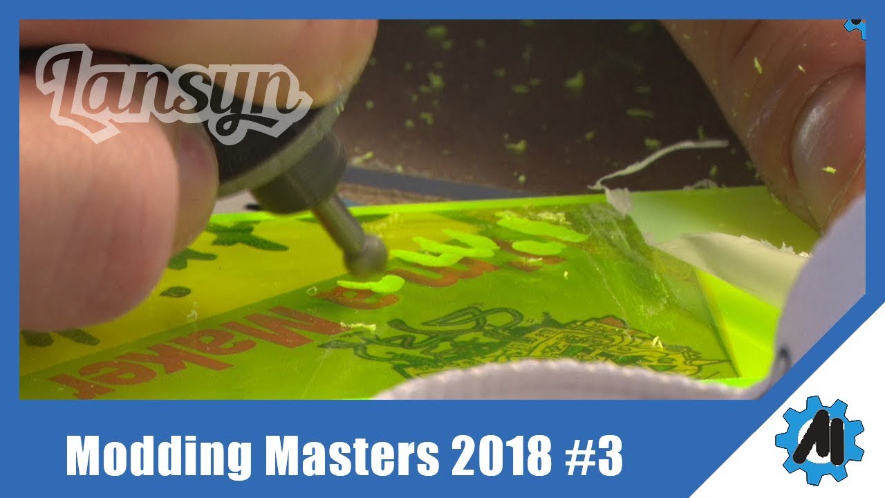 ModdingMasters's tweet card. ModdingMasters2018 #3 - Fräßtechniken auf Acryl
