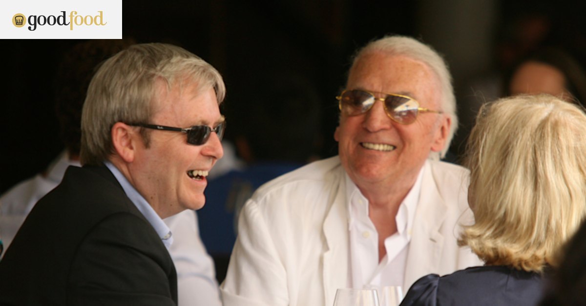 XSLogicMan's tweet card. The late talkback radio veteran had a table permanently reserved just for him, number 53.