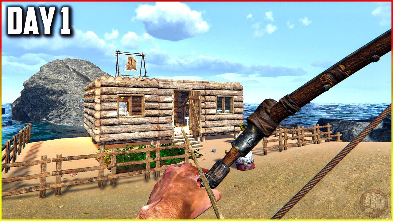 Game_Edged's tweet card. Island Survival Day 1 Craft Build Farm Hunt Trade - Project Cobalt...