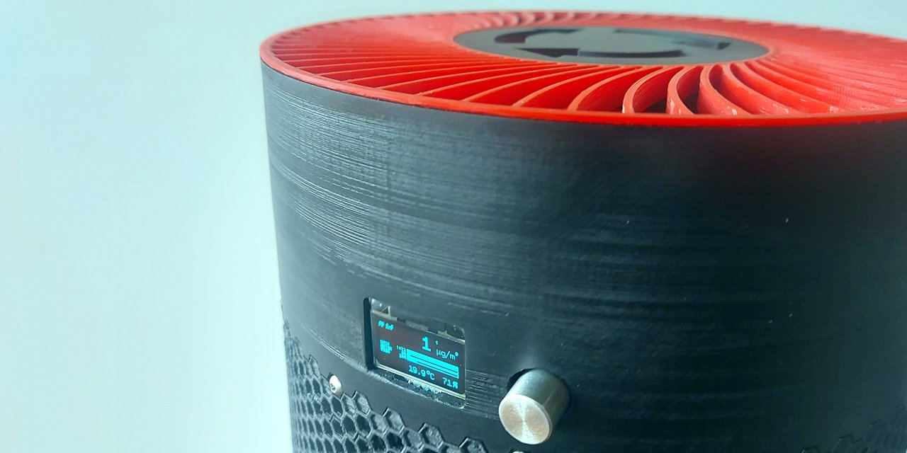 FleischerHannes's tweet card. This project provides instructions for an arduino powered air purifier, created mostly from 3D printed parts. Measured PM 2.5 dust readings and other parameters control the purifier's power...