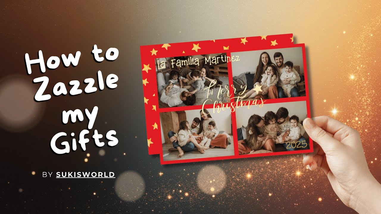 sukisworkshop's tweet card. ✨ How to Zazzle My Gifts! | Design of a Real Foil Merry Christmas...