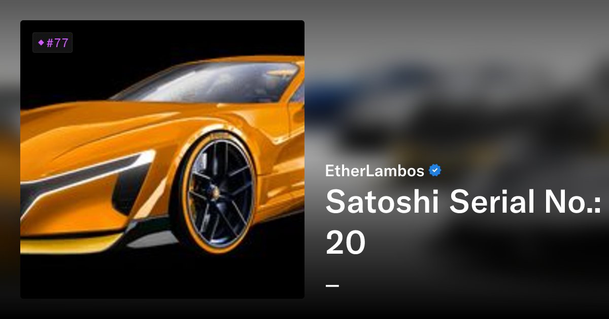etherlambot's tweet card. Check out your [garage](https://www.etherlambos.io) to tune your EtherLambo to perfection. [Satoshi](https://bit.ly/3pFzw8K) I [Vitalik](https://bit.ly/3y6UnWp) I [T-Rex](https://bit.ly/3lJXAq3) I...