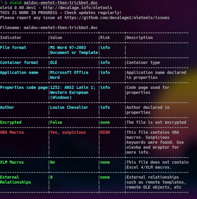 hck4fun's tweet card. Oletools es una suite de herramientas desarrolladas en Python3 que ayudan en el análisis de Maldocs, permitiendo obtener las Macros de este tipo de ficheros.