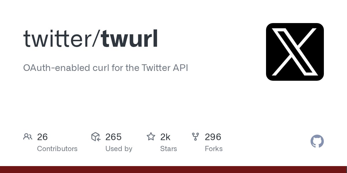 gumnos's tweet card. OAuth-enabled curl for the Twitter API. Contribute to twitter/twurl development by creating an account on GitHub.