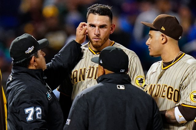 MoiSanDiego's tweet card. San Diego Padres pitcher Joe Musgrove had his ears searched by an umpire for illegal sticky substances at the behest of Mets manager Buck Showalter in the middle of the sixth inning of Game 3 of th…