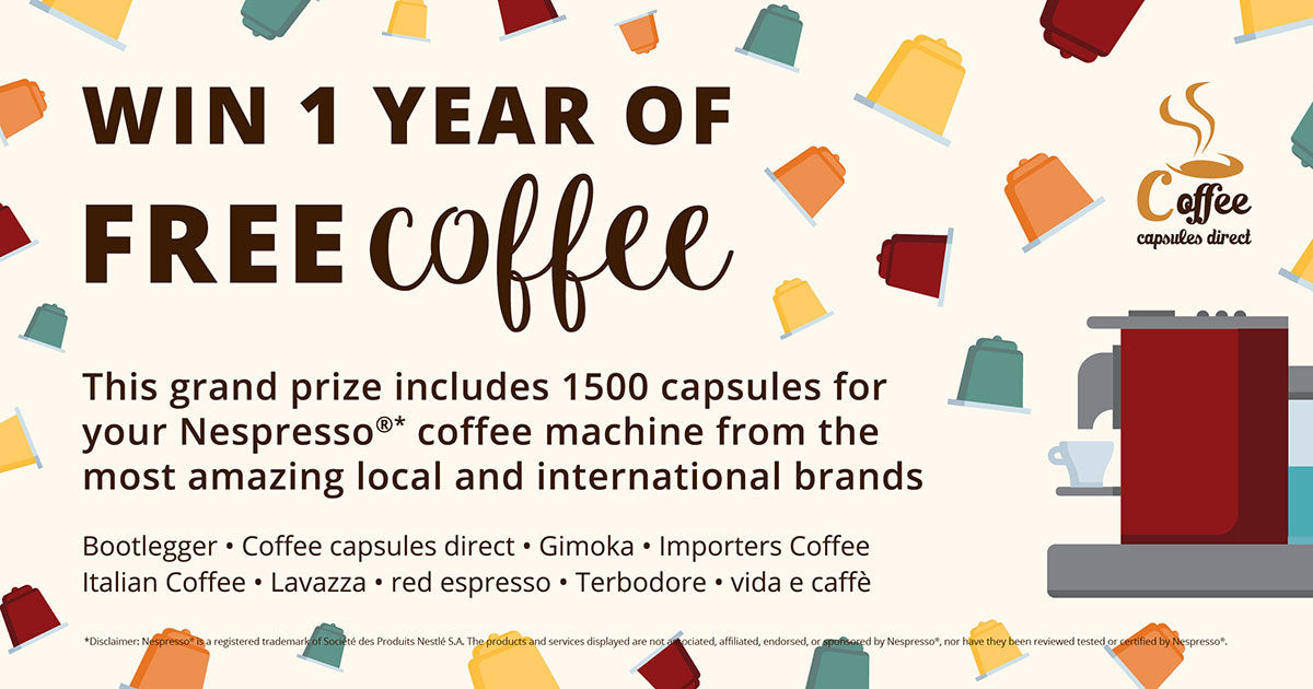 AranAdditives's tweet card. Coffee capsules direct is celebrating our 7th birthday this year, hooray! And in celebration, we are giving away 1 year of FREE coffee!! Yes, you heard right. The grand prize consists of 1500...