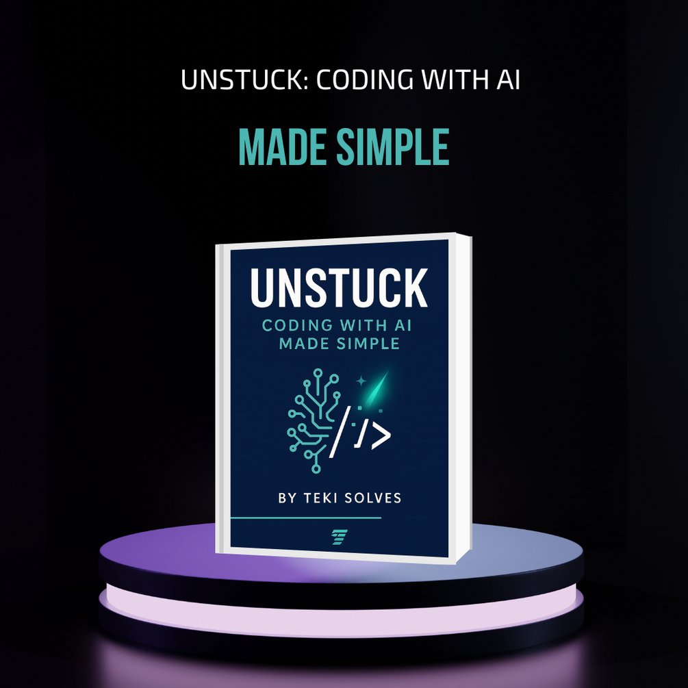tekisolves's tweet card. Unstuck: Coding with AI Made SimpleAre you tired of feeling lost, frustrated, or stuck trying to use AI coding tools? “Unstuck” is your shortcut to real results—without confusion or technical overw...