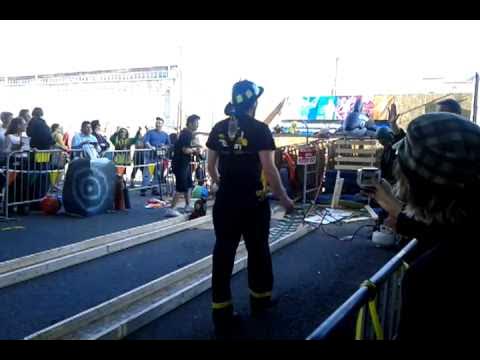 WSToolLibrary's tweet card. Over the finish - Hazard Factory - Power Tool Drag Race - Georgetown...