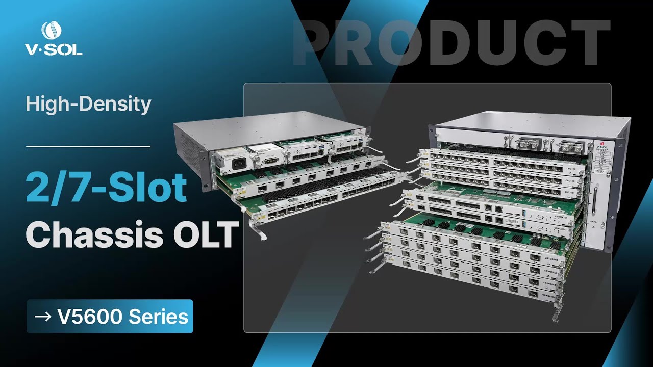 vsolution_fttx's tweet card. VSOL GPON/XG(S)-PON Combo Chassis OLT V5600X Series