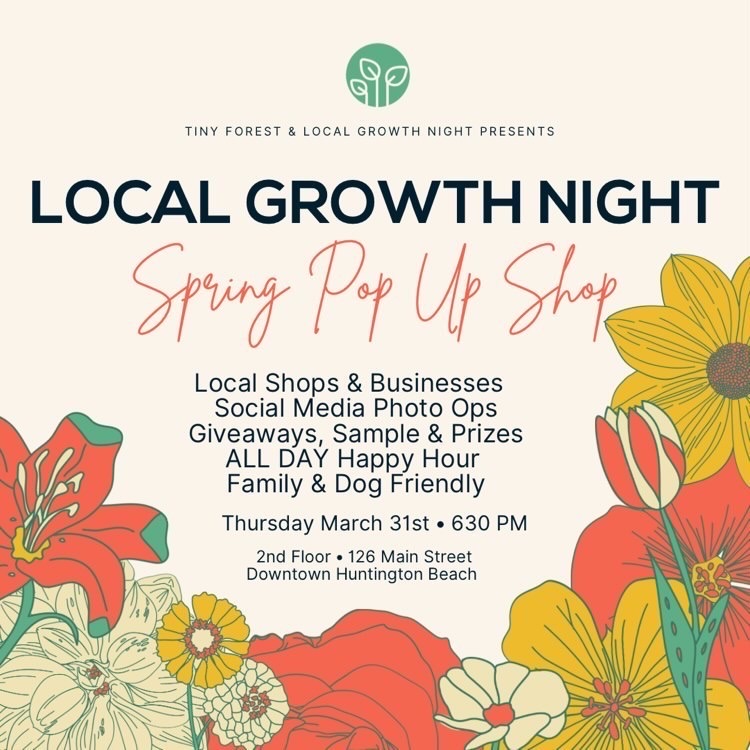 TinyForestOC's tweet card. Join Us Thursday March 31St 2022 For Our Bi-Monthly Business Mixer And Popup Shop At 2Nd Floor Bar, Grill & Gallery In Beautiful Downtown Huntington Beach. Grab Ad Burger And A Beer From The Bar,...