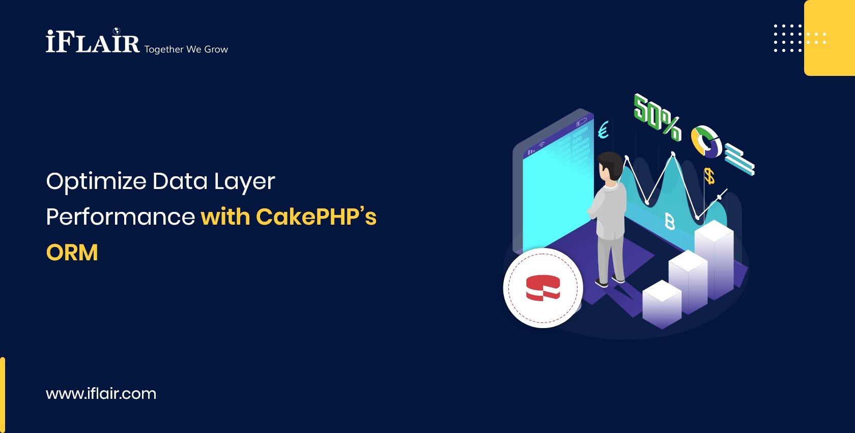 iFlairWebTech's tweet card. CakePHP’s ORM boosts performance with optimized queries, caching, and indexing. Learn techniques to cut TTFB and improve Core Web Vitals.