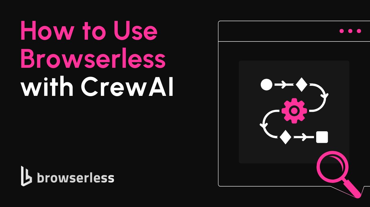 browserless's tweet card. Boost your CrewAI agents with Browserless. Learn to browse the web, avoid CAPTCHAs, reuse sessions, and reduce token usage while scraping live data efficiently.