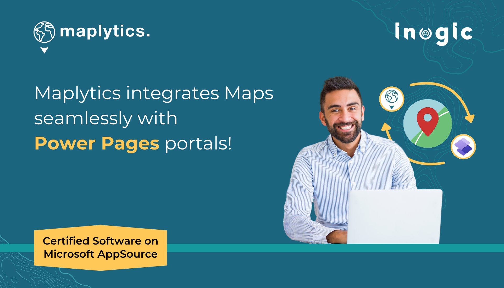 Maplytics's tweet card. In this blog, we explore real-world use cases where Maplytics integration with Power Pages portals could reshape external user experiences.