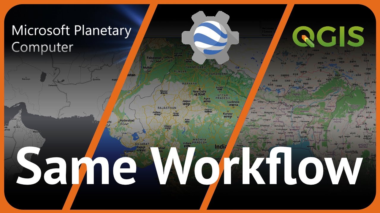 MaxLenormand's tweet card. Comparing Google Earth Engine, QGIS & Microsoft Planetary Computer on...