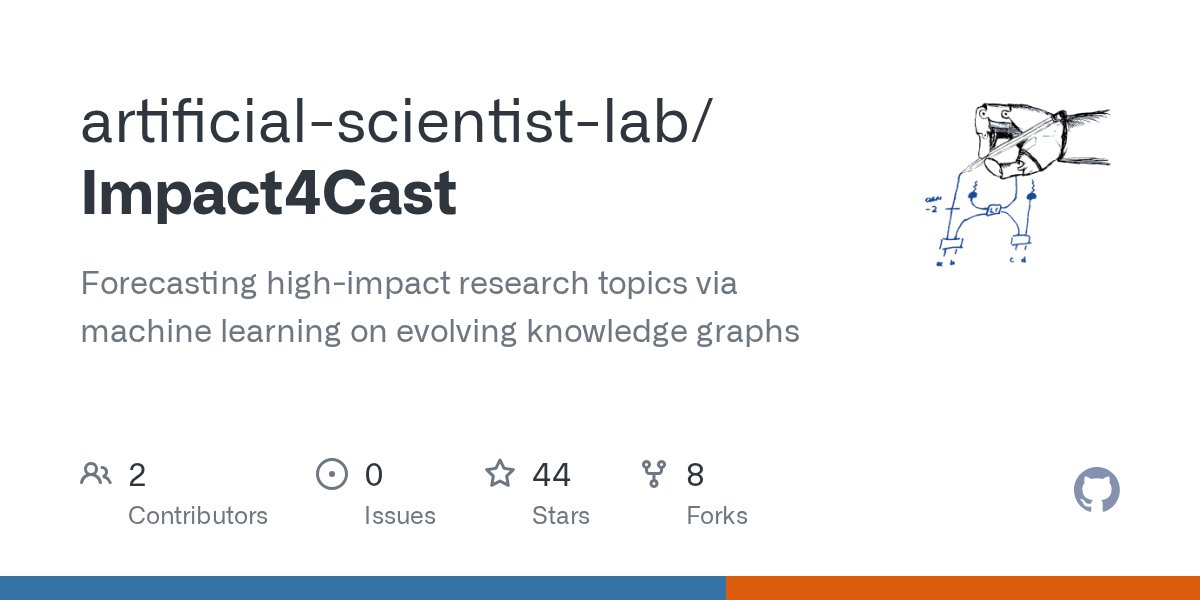 MarioKrenn6240's tweet card. Forecasting high-impact research topics via machine learning on evolving knowledge graphs - artificial-scientist-lab/Impact4Cast