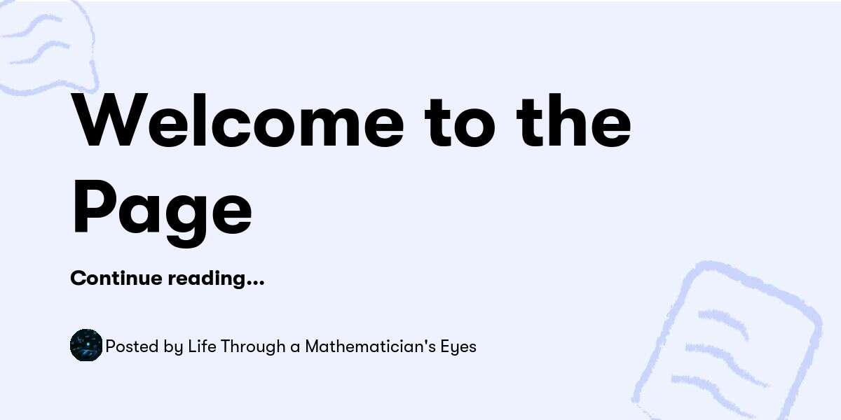 lthmath's tweet card. Post by Life Through a Mathematician's Eyes