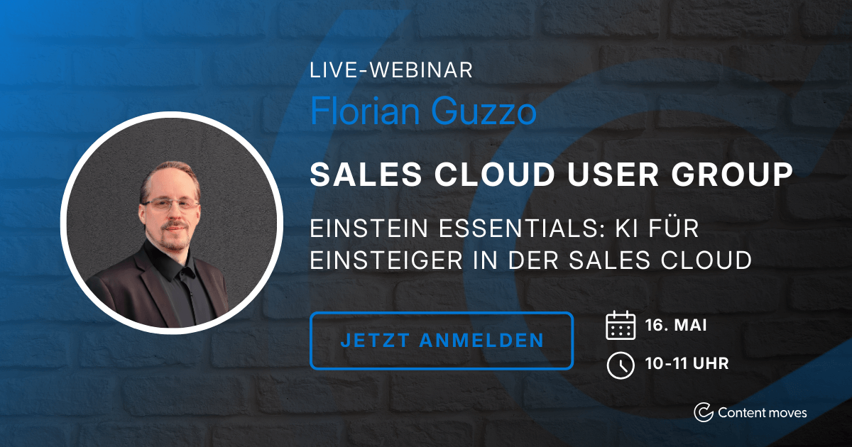 Contentmoves's tweet card. Sales Cloud User Group DACH. Jetzt anmelden & kein Treffen mehr verpassen!
