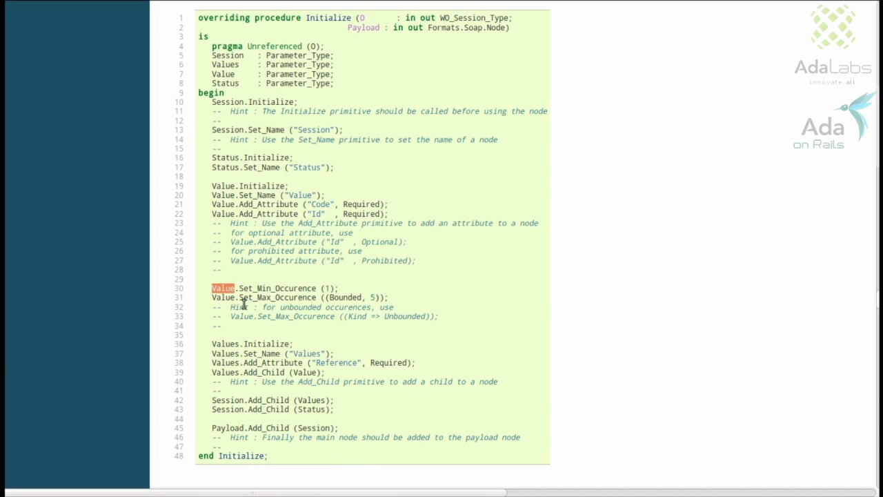 AdaLabs's tweet card. AdaLabs - Use of AOR Web Objects in a Soap web service Trailer 2017