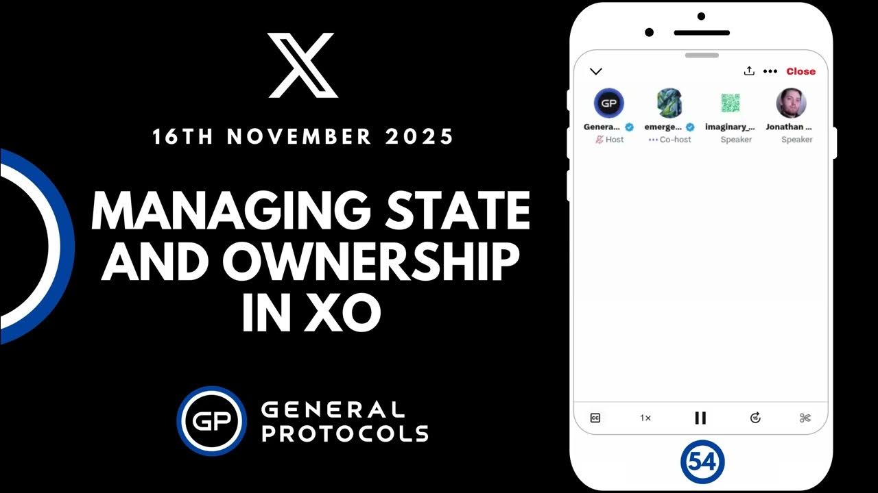 GeneralProtocol's tweet card. General Protocols Spaces (54): General Bull 54: Managing State and...