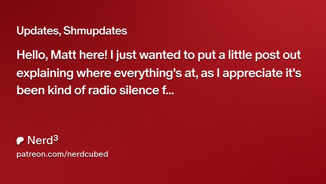 DanNerdCubed's tweet card. Get more from Nerd³ on Patreon