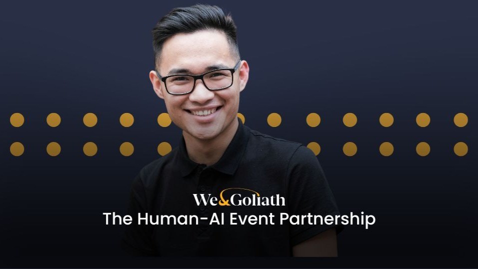 WeandGoliath's tweet card. The organizations winning with AI in events aren't just using it for logistics and matchmaking.