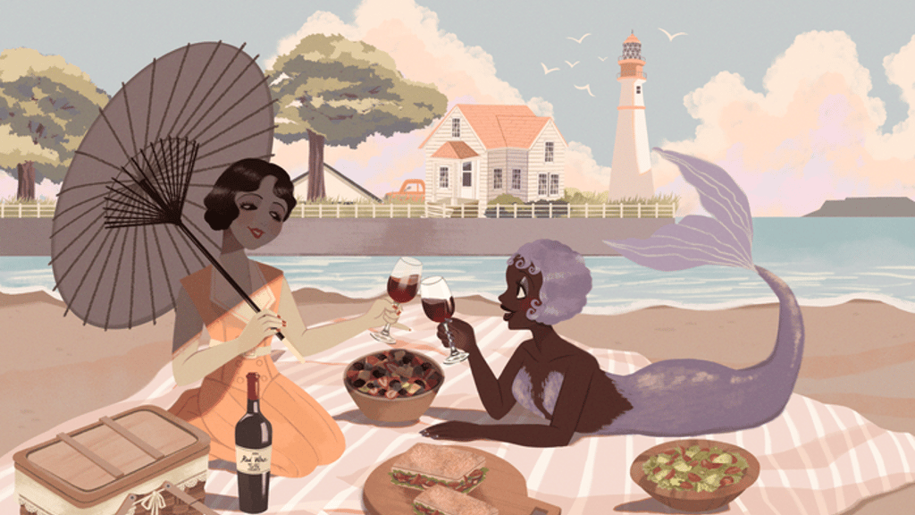 cwgl418's tweet card. Two lesbians’ a slice of life romance story, filled with angst and human drama.