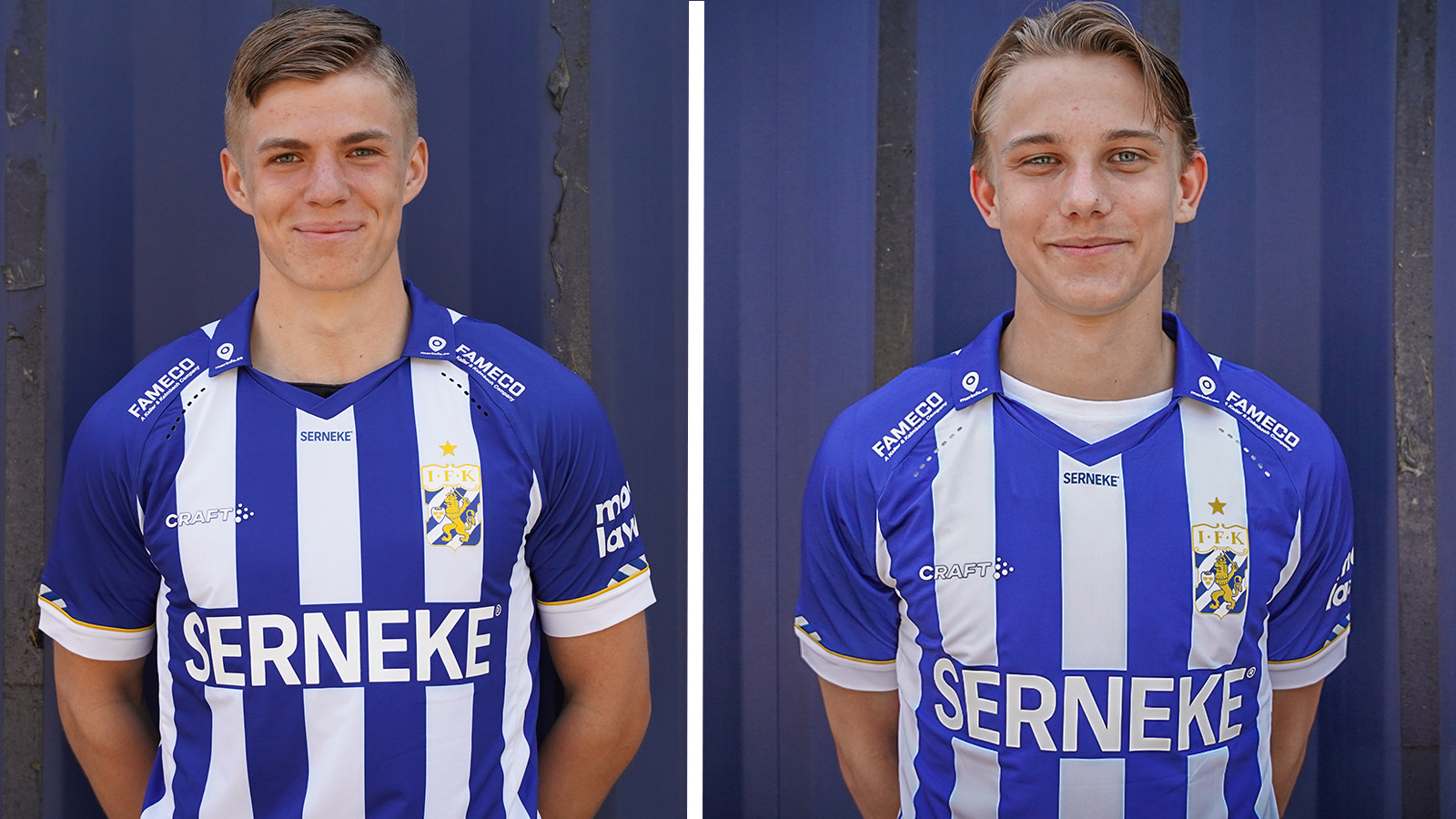 IFKGoteborg's tweet card. Vi har gjort klart med uppflyttning för två spelare från vår akademi. På sina 18-årsdagar kommer Felix Eriksson och Linus Carlstrand att bli blåvita A-lagsspelare.
