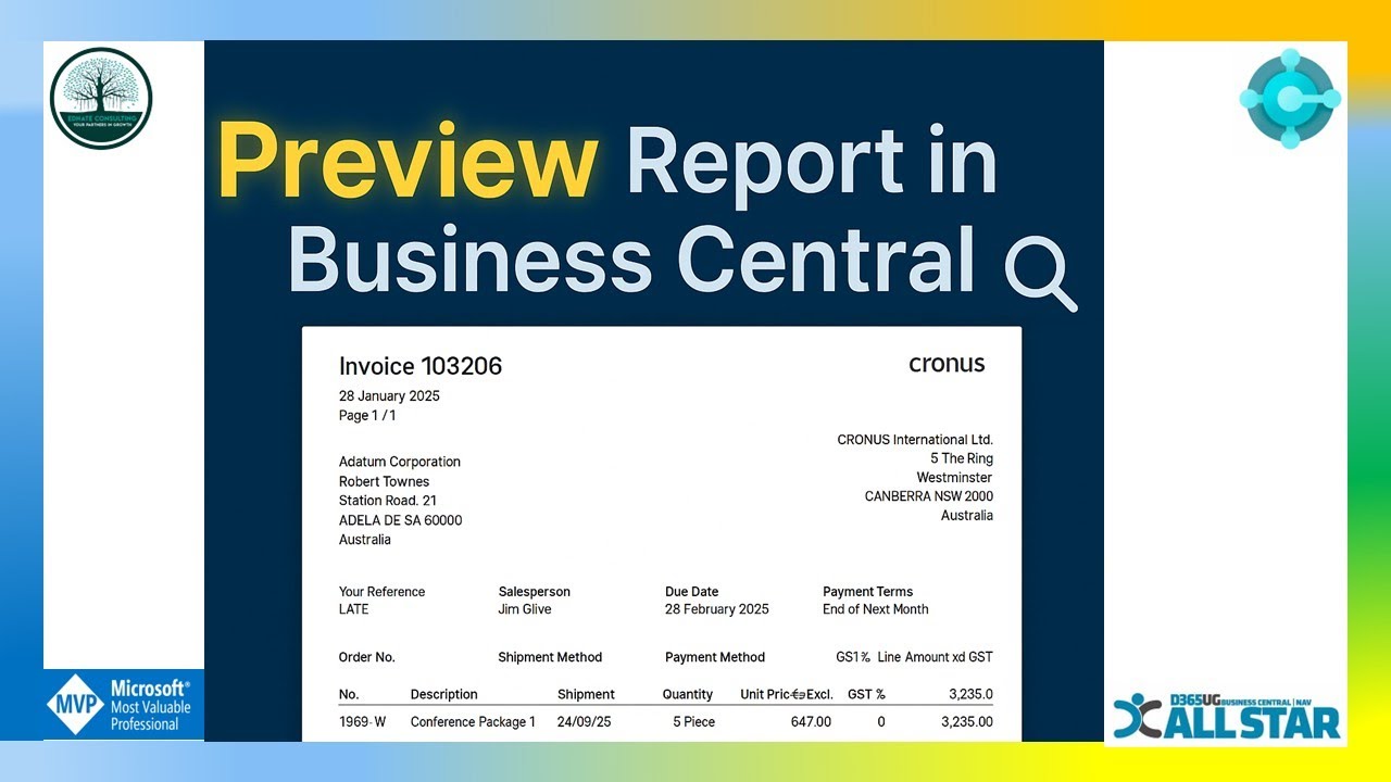 sauravdhyani's tweet card. How to Preview Report Output in Business Central | File.ViewFromStr...