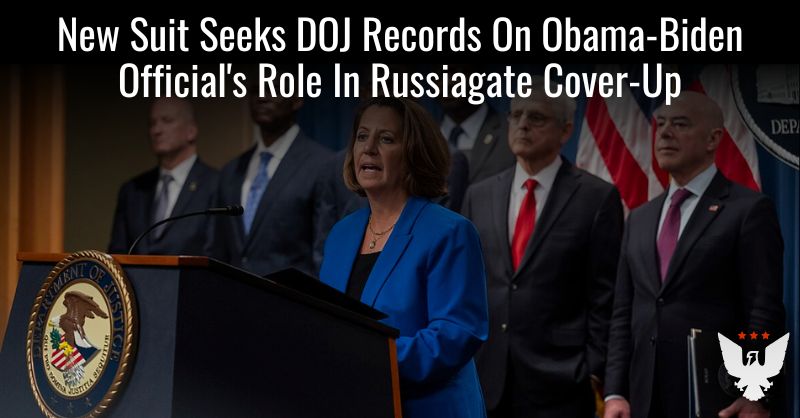 InquiringFinds's tweet card. CASA is seeking DOJ records about Lisa Monaco's reported role in blocking the release of info about the Russia collusion hoax.