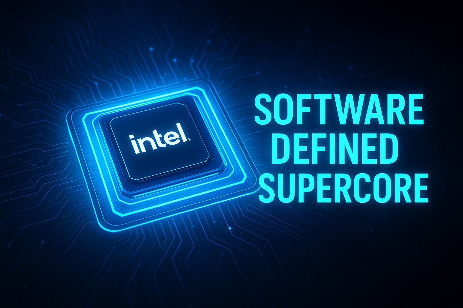 iptradenews's tweet card. Intel has patented a Software Defined Supercore (SDC) that fuses CPU cores to boost single-thread performance and improve efficiency.