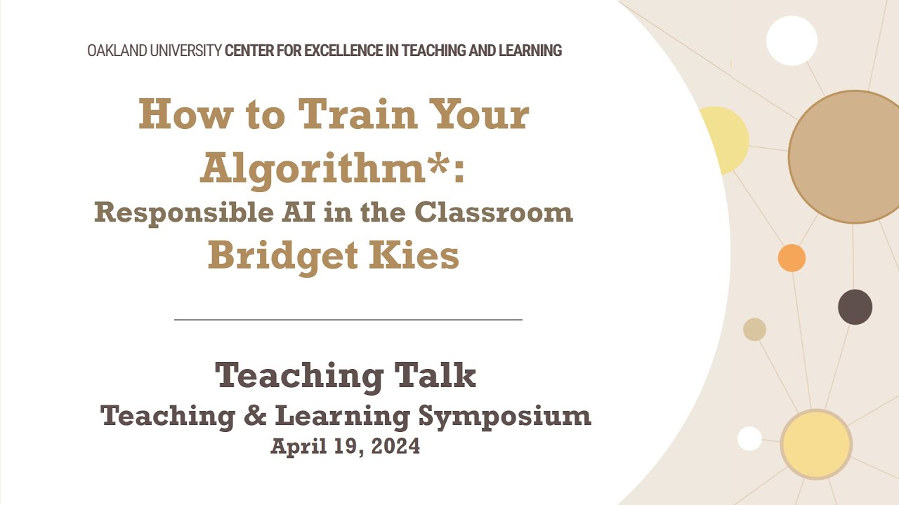 BridgetKies's tweet card. How to Train Your Algorithm: Responsible AI in the Classroom
