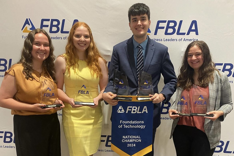 BloomsburgU's tweet card. Commonwealth University-Bloomsburg’s chapter of Future Business Leaders of America left its mark this summer at the 2024 FBLA Collegiate National Leadership Conference with four members placing...