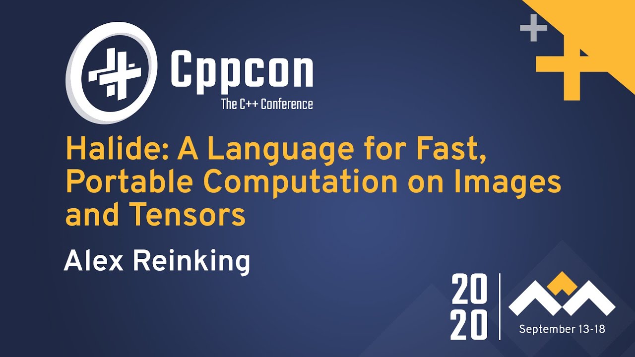 CppCon's tweet card. Halide: A Language for Fast, Portable Computation on Images and...