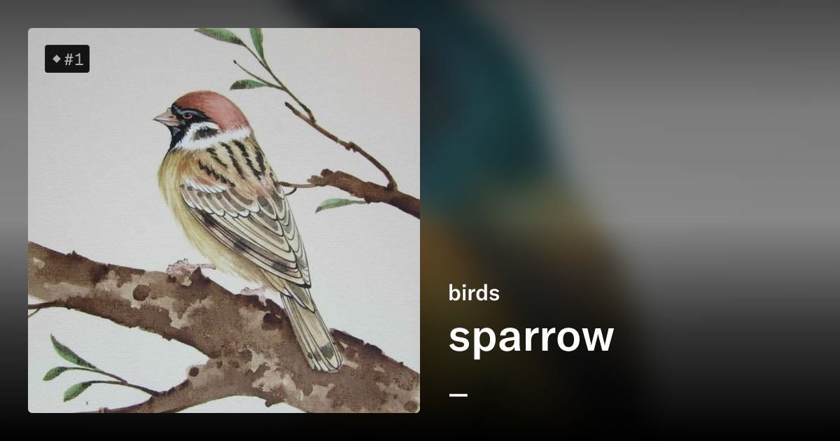 BehzadBozorgi's tweet card. sparrow - birds | OpenSea