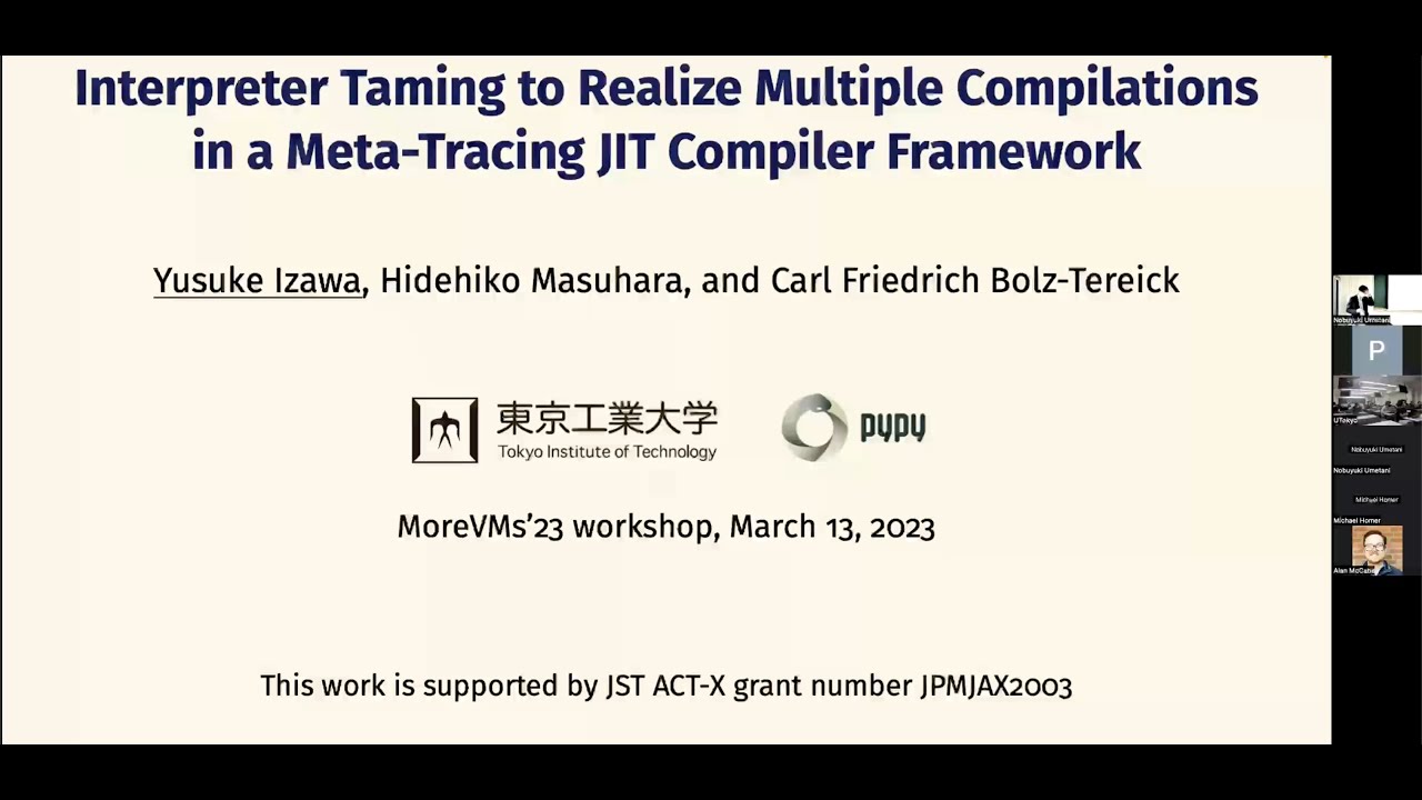 MoreVMs's tweet card. MoreVMs'23 - Interpreter Taming to Realize Multiple Compilations in a...