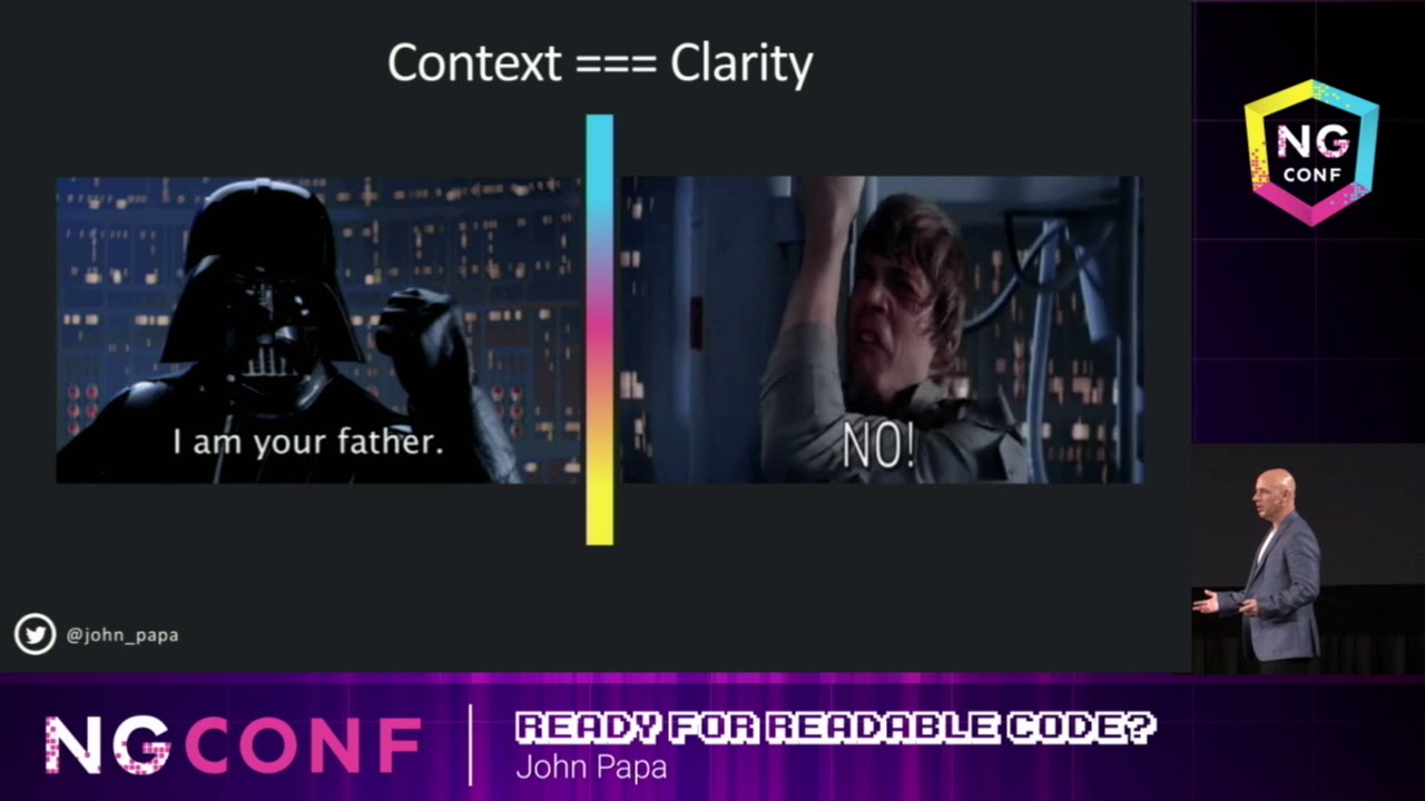 jbdemonte's tweet card. Ready for Readable Code? - John Papa