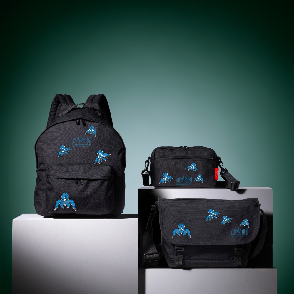 tachikomanokai's tweet card. 小学館が発行する総合ライフスタイル誌『DIME』 2025年12月号掲載の攻殻機動隊特集をきっかけに、多様なライフスタイルに対応する製品を展開する「Manhattan Portage」から『攻殻機動隊S.A.C.』とのコラボレーションバッグ３種が登場。2025年10月30日（木）からDIME公式通販サイトにて先行予約受注を開始します。 Manhattan Portageの理念でもある“a bag...