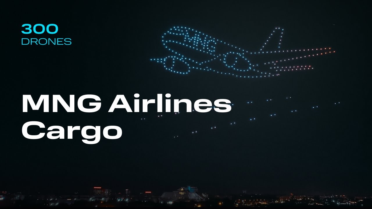 cyberdroneshow's tweet card. Drone show at the ICAO Global Air Cargo Summit 2025