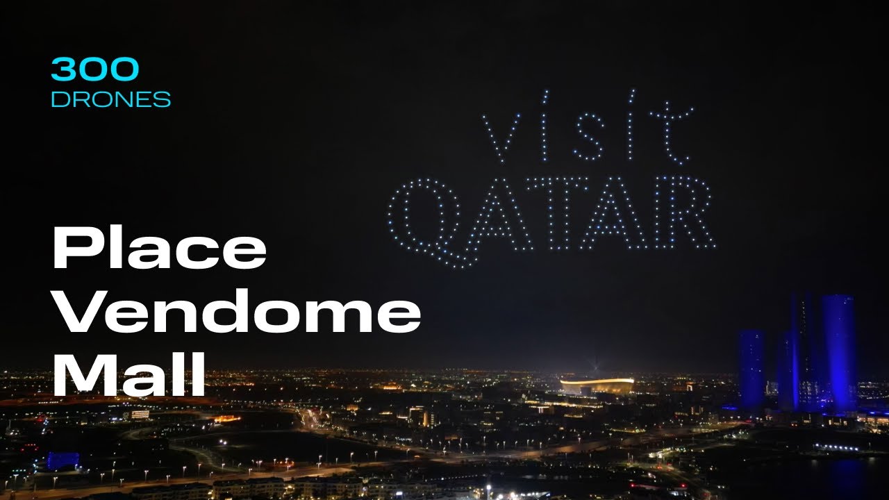 cyberdroneshow's tweet card. ✨ Drone Show at the Place Vendôme Mall Grand Opening 🛍