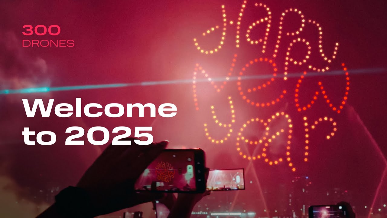 cyberdroneshow's tweet card. ✨🎄 The New Year 2025 drone show in Abu Dhabi, UAE
