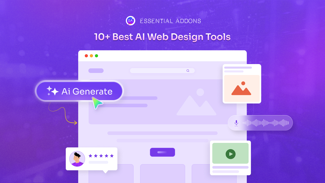 EssentialAddons's tweet card. Transform your web design with AI. Discover 10+ must-try AI web design tools, perfect for boosting productivity and creativity in your projects.