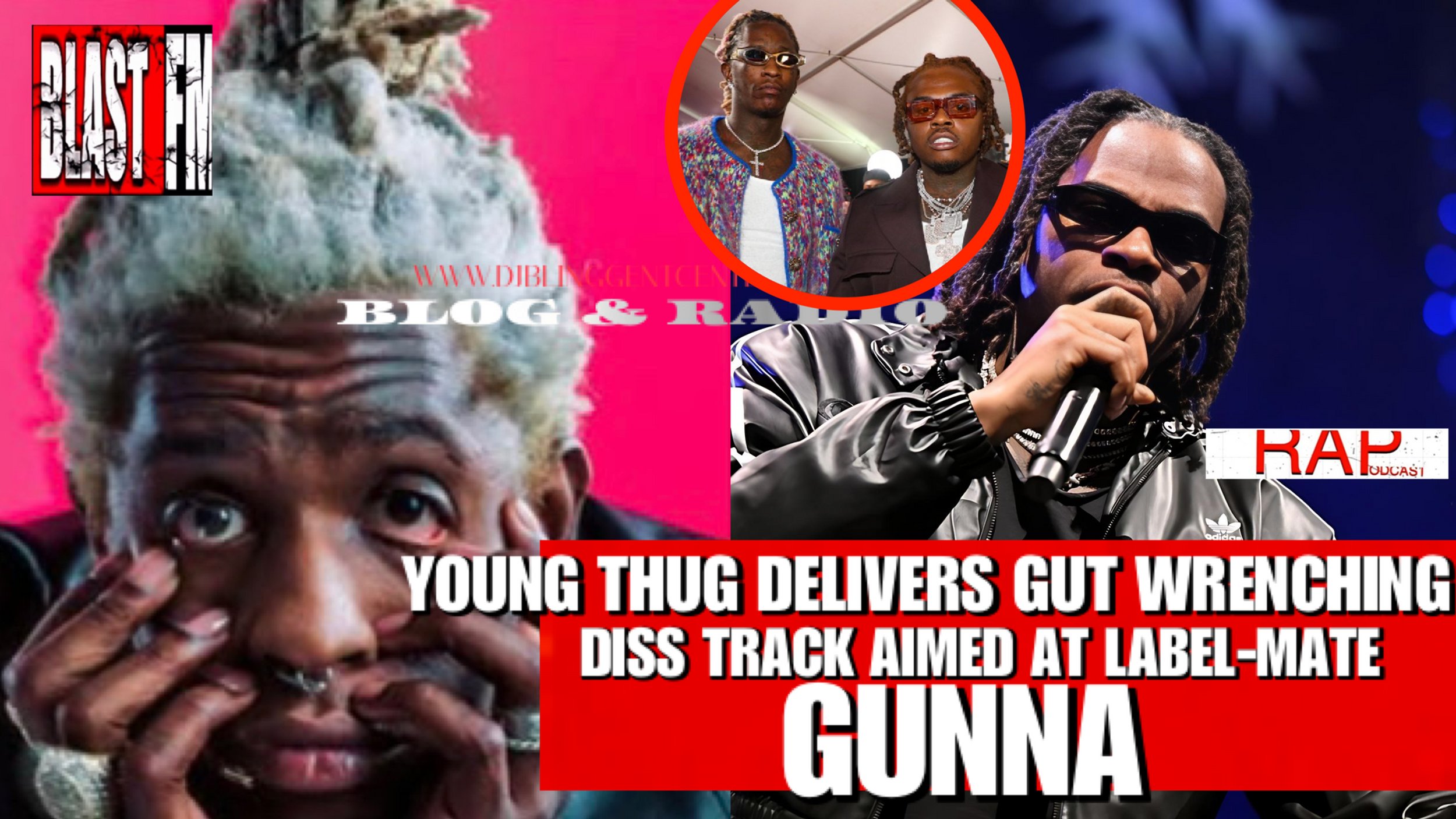 BlastFM_Blogs's tweet card. In a surprising turn of events within the hip-hop community, renowned rapper Young Thug has released a powerful and emotionally charged diss track that explicitly targets his label-mate Gunna. This...