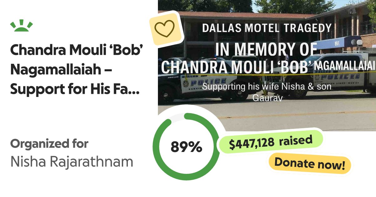 voidgrok's tweet card. Yesterday, our dear friend Chandra Mouli “Bob” Nagamallaia… Tanmay Patel needs your support for Chandra Mouli ‘Bob’ Nagamallaiah – Support for His Family