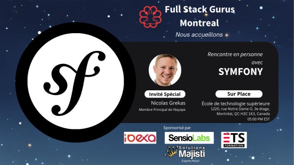 phpquebec's tweet card. **Détails** (English version provided below) **Rencontre hébergée par**: ÉTS Formation, à l'École de technologie supérieure (ÉTS) **Lieu**: Bâtiment de l'ÉTS Formation p