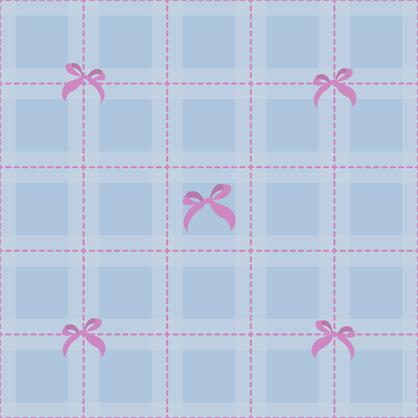 mockymock_'s tweet card. Cute Blue Pink Gingham Checkered Coquette Seamless
