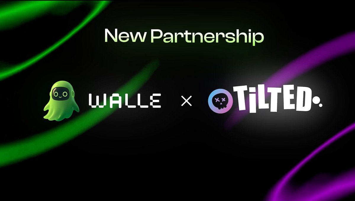 walle_xyz's tweet card. We’re excited to announce that Walle is partnering with Tilted to bring agent-enabled execution into next-generation AI gaming markets.