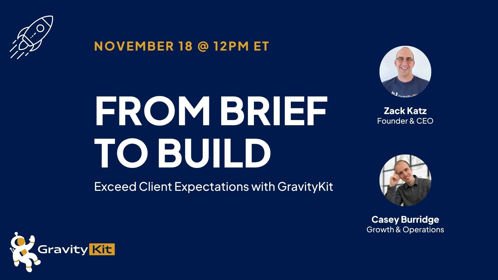 GravityView's tweet card. Free workshop: From Brief to Build Learn how to transform client briefs into powerful, scalable apps using GravityKit (and why now is the perfect time to